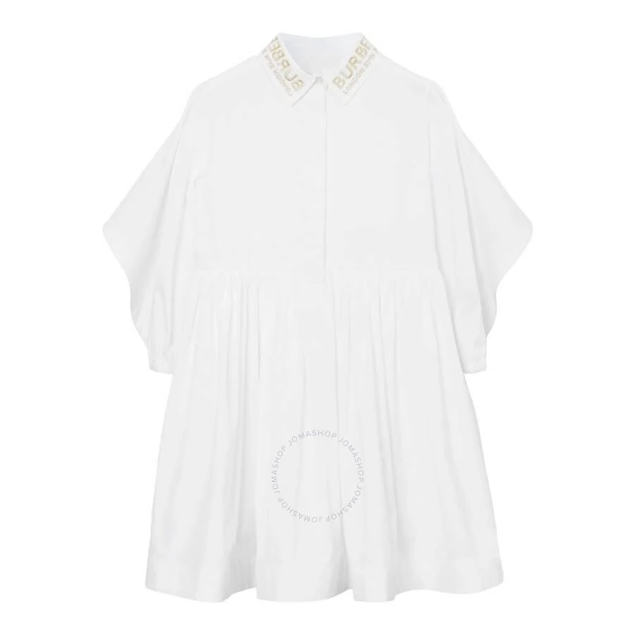 Burberry Kids Lyria Logo Embroidered Cape Detail Dress 1