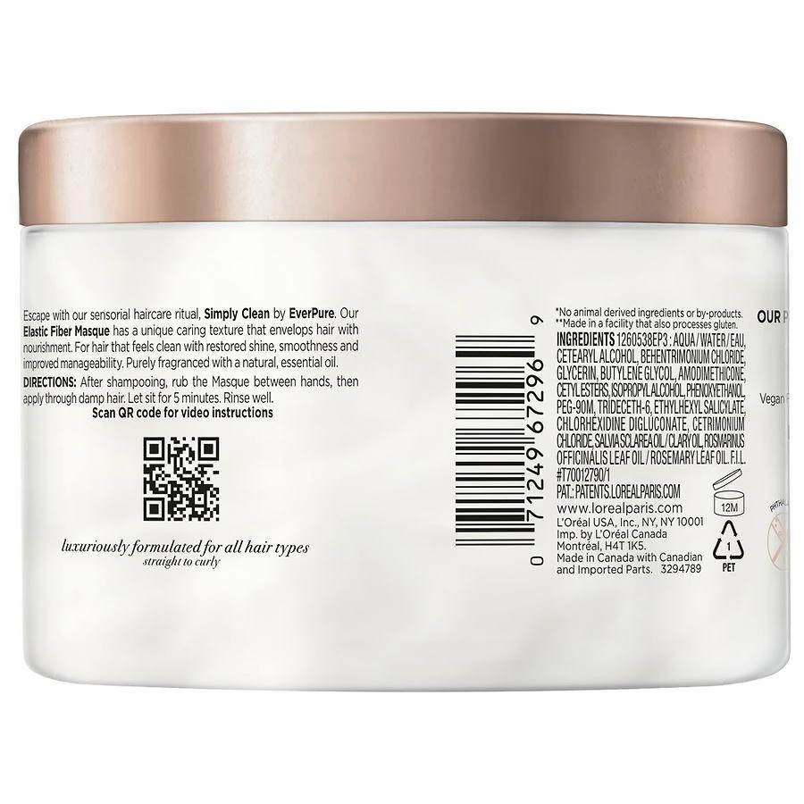 L'Oreal Paris Everpure Sulfate Free Simply Clean Elastic Fiber Masque 4