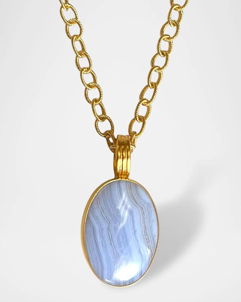 Dina Mackney Blue Lace Agate Twist Necklace 1