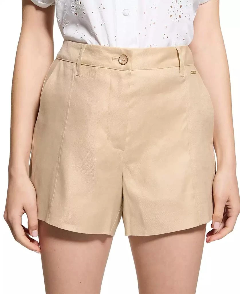 GUESS Women's Isabeau Linen-Blend High-Rise Shorts 3