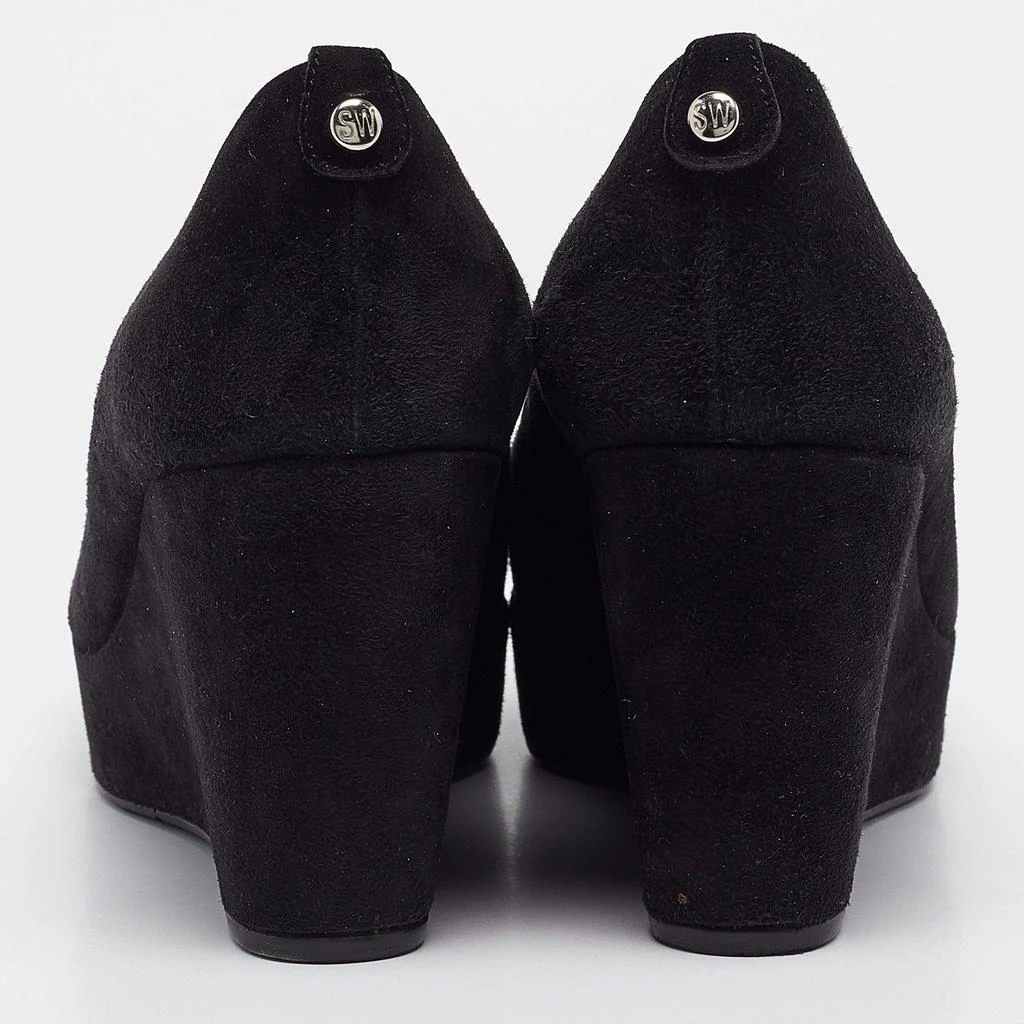 Stuart Weitzman Stuart Weitzman Black Suede Peep Toe Wedge Pumps Size 39 5