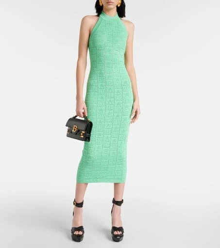 Balmain Monogram openwork midi dress 2