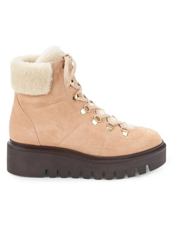 Stuart Weitzman Chalet Suede & Faux Fur Trim Combat Boots 1