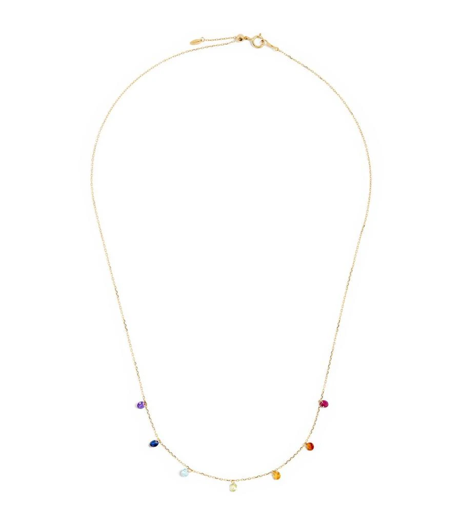 Persée Yellow Gold and Sapphire Chakra Necklace 1