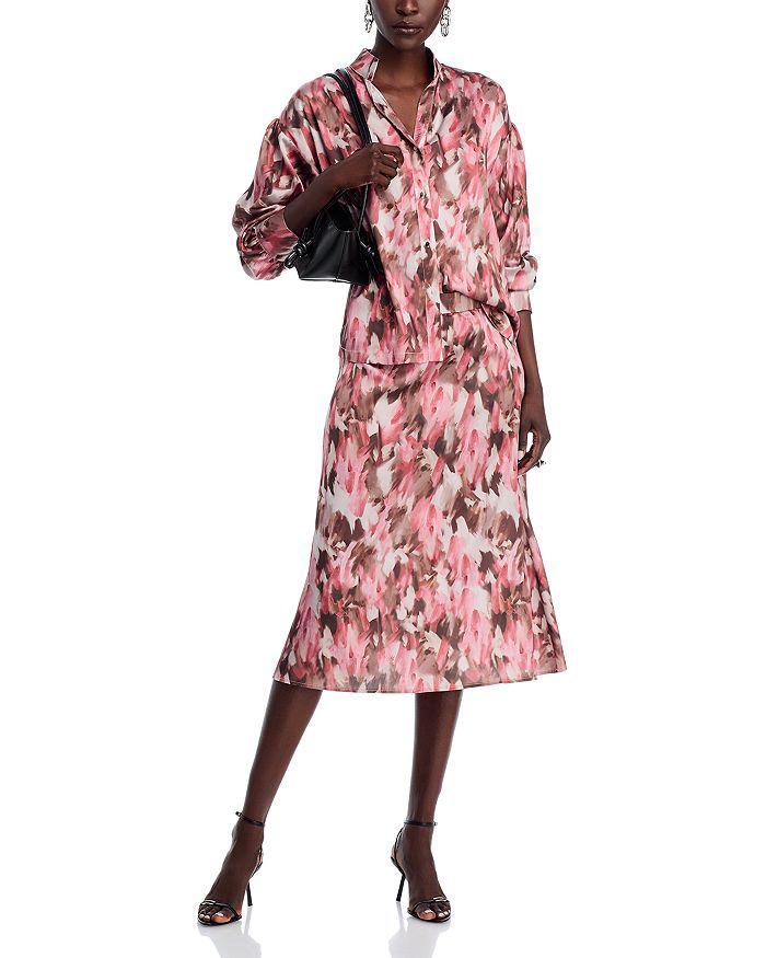 Misook Printed A Line Skirt