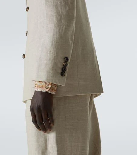 Valentino Double-breasted linen-blend blazer 8
