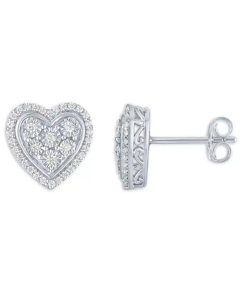 Macy
s Heart Diamond Earrings (1/4 ct. t.w.) in Sterling Silver 2