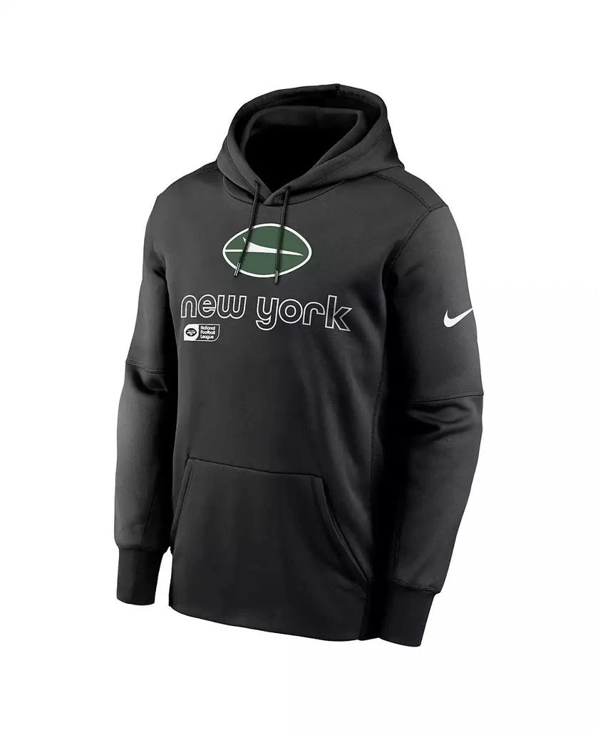NIKE Men's Black New York Jets Performance Pullover Hoodie 3