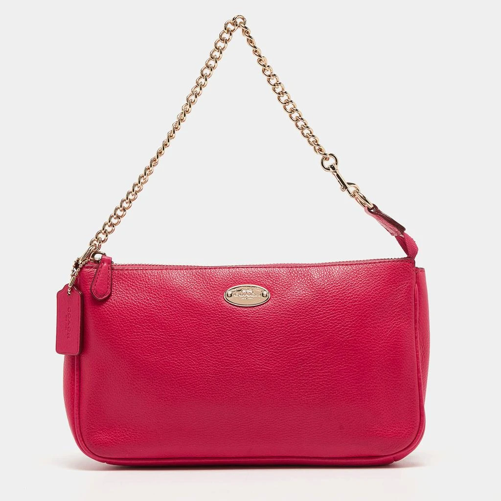 Coach Coach Hot Pink Leather Baguette Bag 1