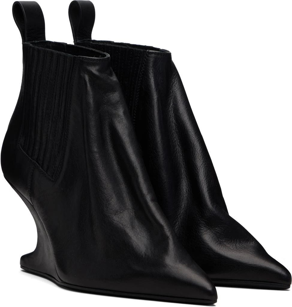 Rick Owens Black Concordians Runway Ankle Sharp Boots 4