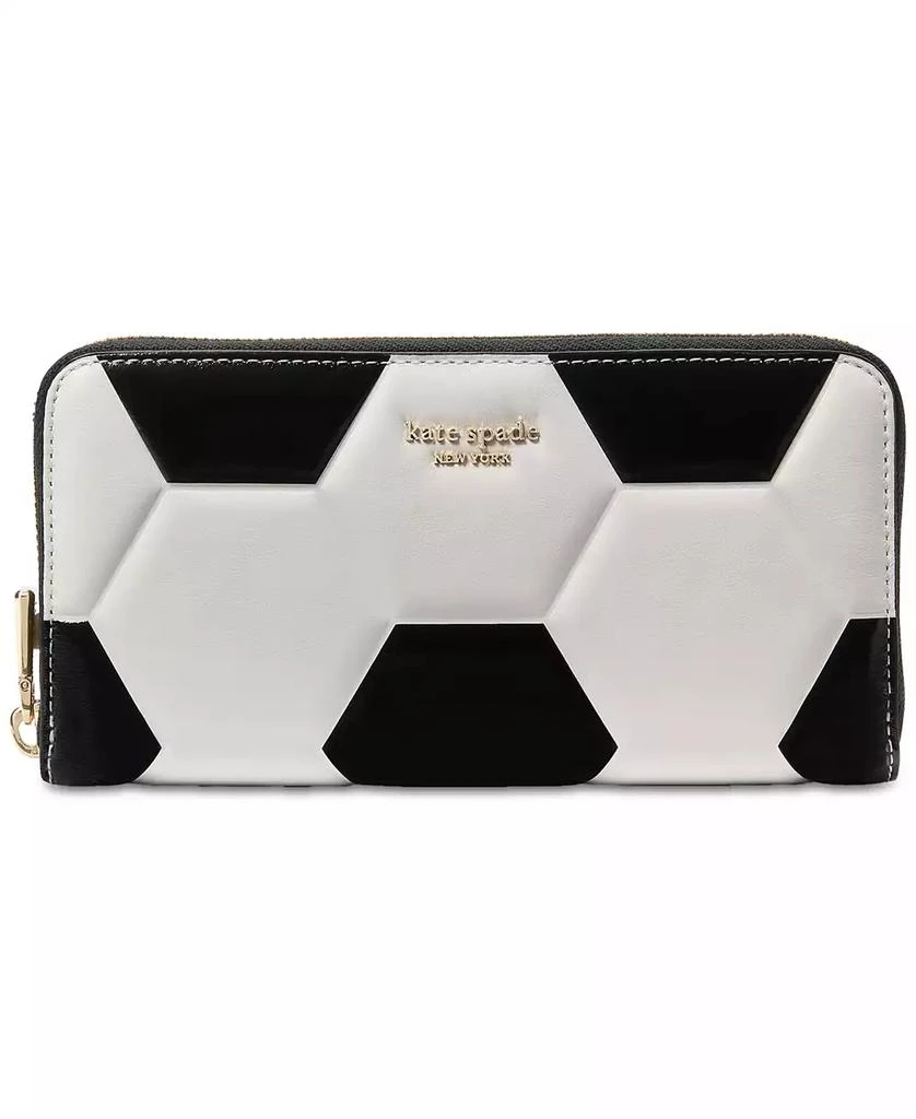 Kate Spade Kickoff Embossed Leather Zip Around Continental Wallet 1