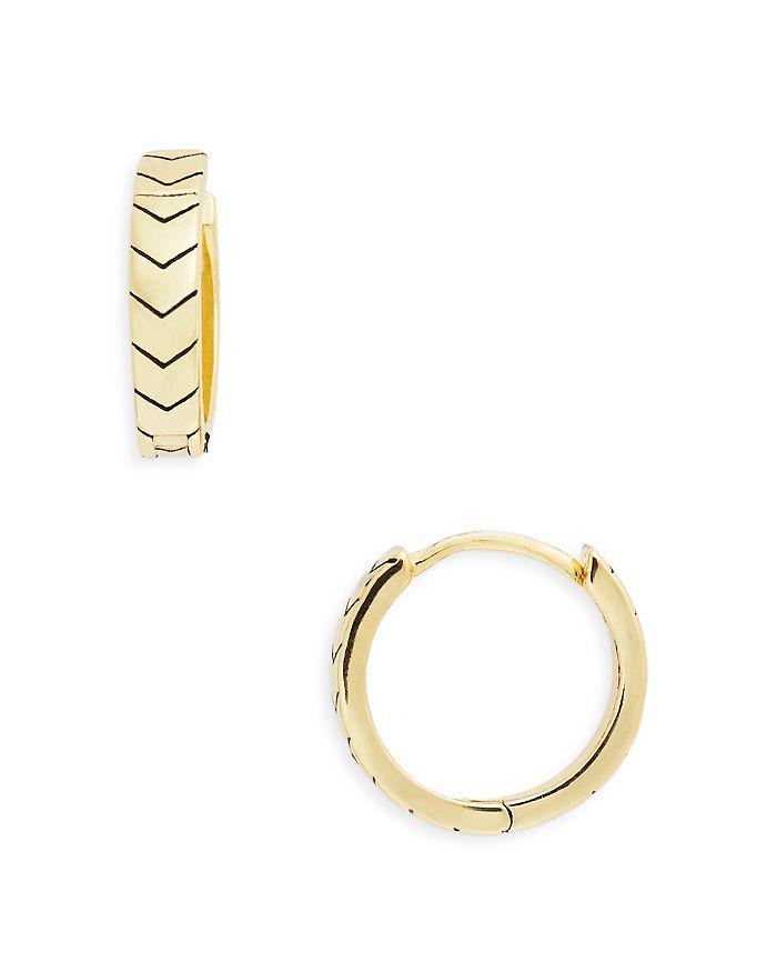 Argento Vivo Chevron Huggie Hoop Earrings in 14K Gold Plated Sterling Silver