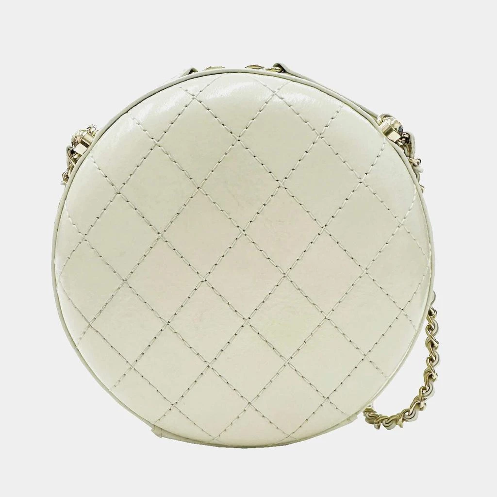 Chanel Chanel Ivory Leather Matelasse Round Chain Shoulder bag 2