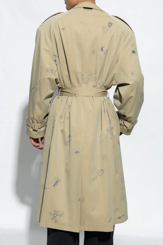 Vetements Vetements Scribble Printed Trench Coat 3