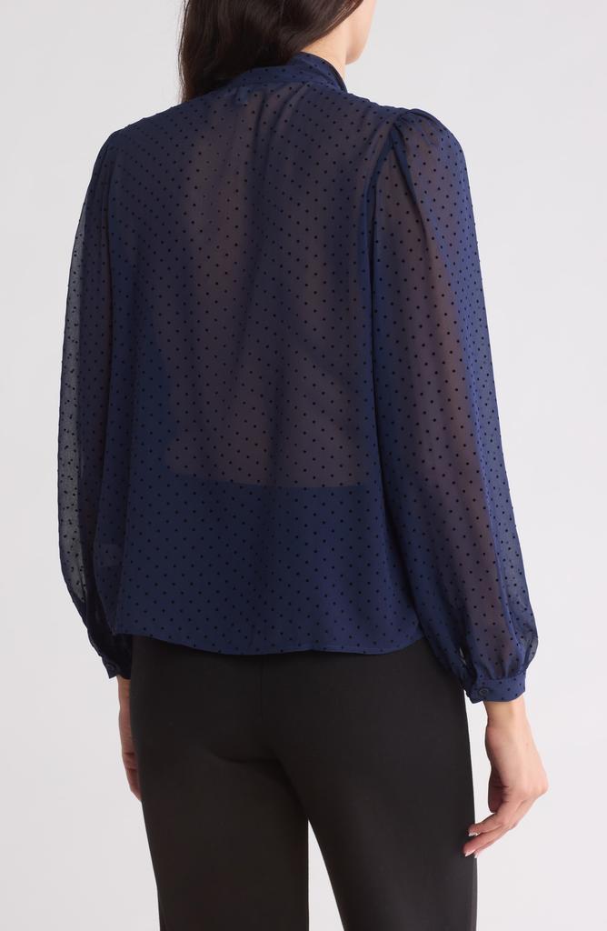 DR2 by Daniel Rainn Tie Neck Long Sleeve Chiffon Top