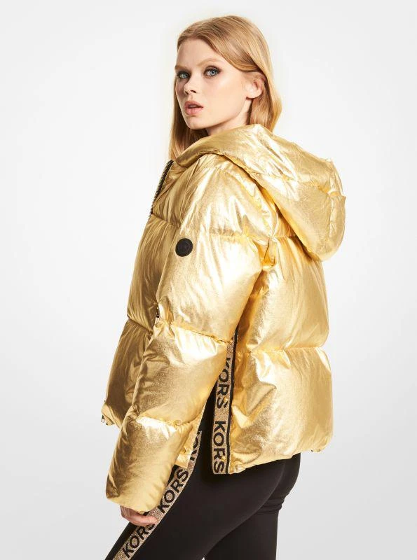 Michael Kors Metallic Ciré Logo Tape Puffer Jacket 2