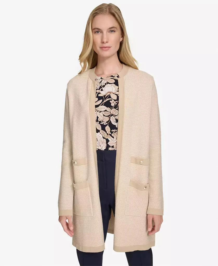 Tommy Hilfiger Women's Printed Cotton Open-Front Cardigan 1