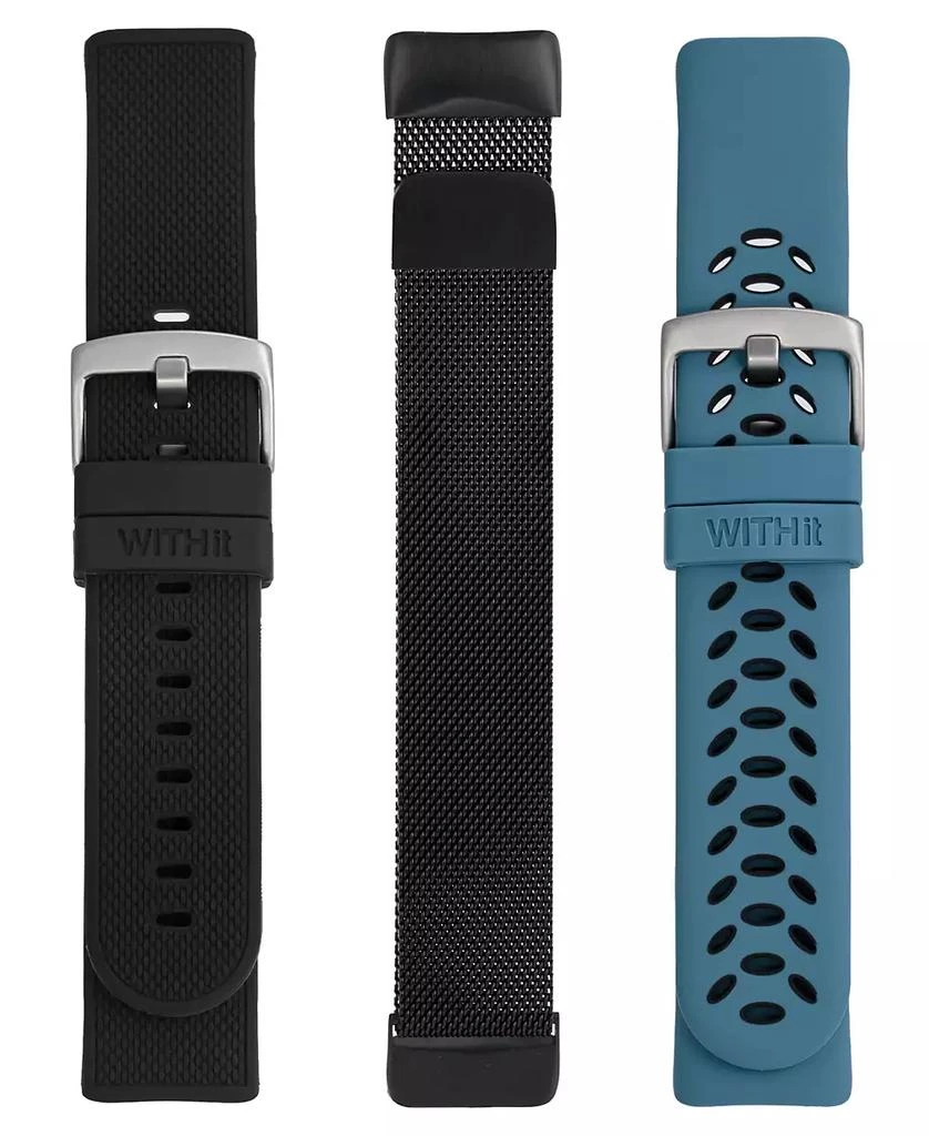 WITHit Multi Silicone and Stainless Steel Band Set Compatible with Fitbit Charge 5 and 6 6