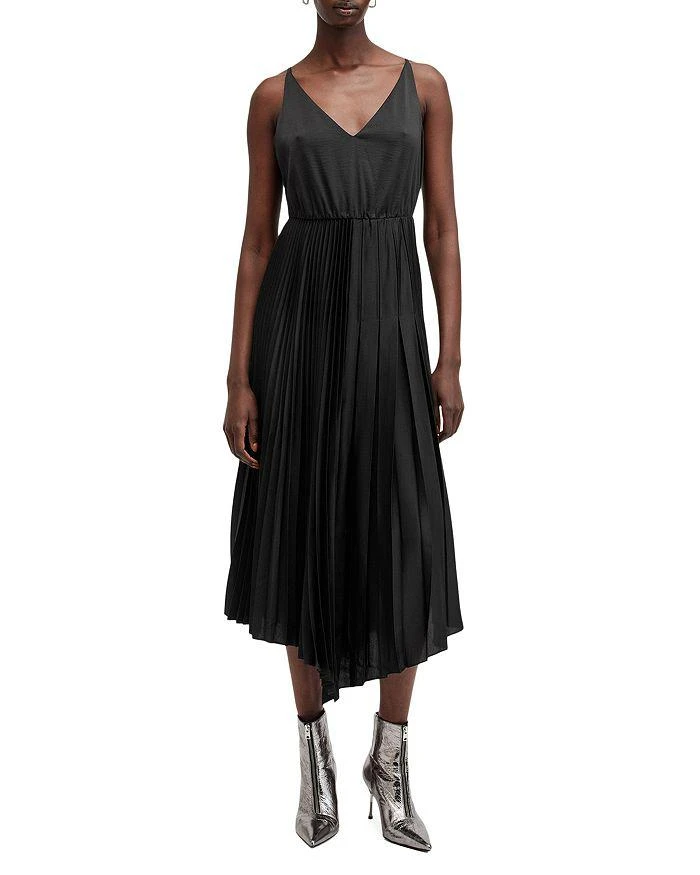 ALL SAINTS Jax 2-In-1 Pleated Maxi Dress 6