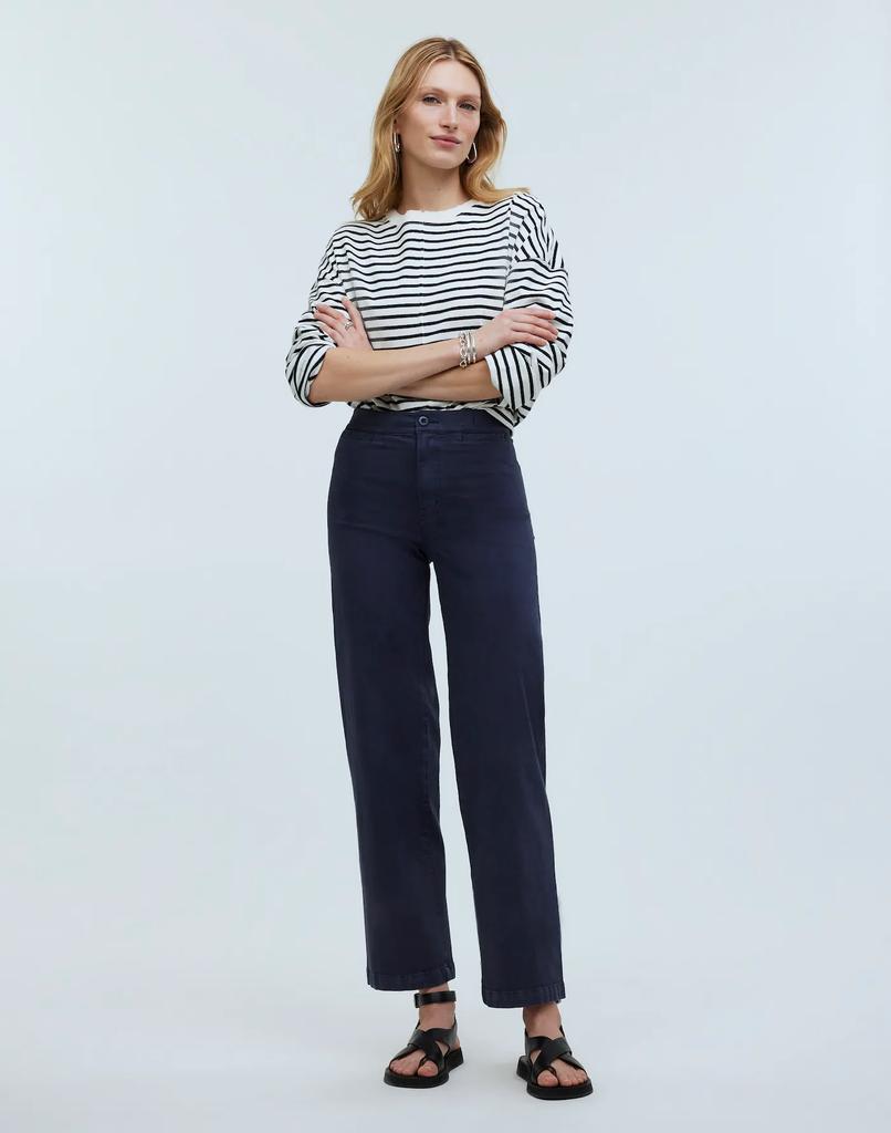 Madewell The Emmett Wide-Leg Crop Pant: Welt Pocket Edition