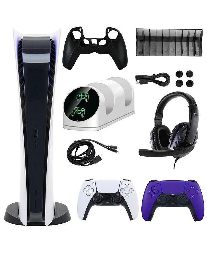 SONY PS5 Digital Console with Extra Purple Dualsense Controller and Accessories Kit 1