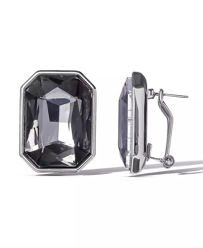 Jessica Simpson Faceted Gemstone Stud Earrings in Smoke Grey 5