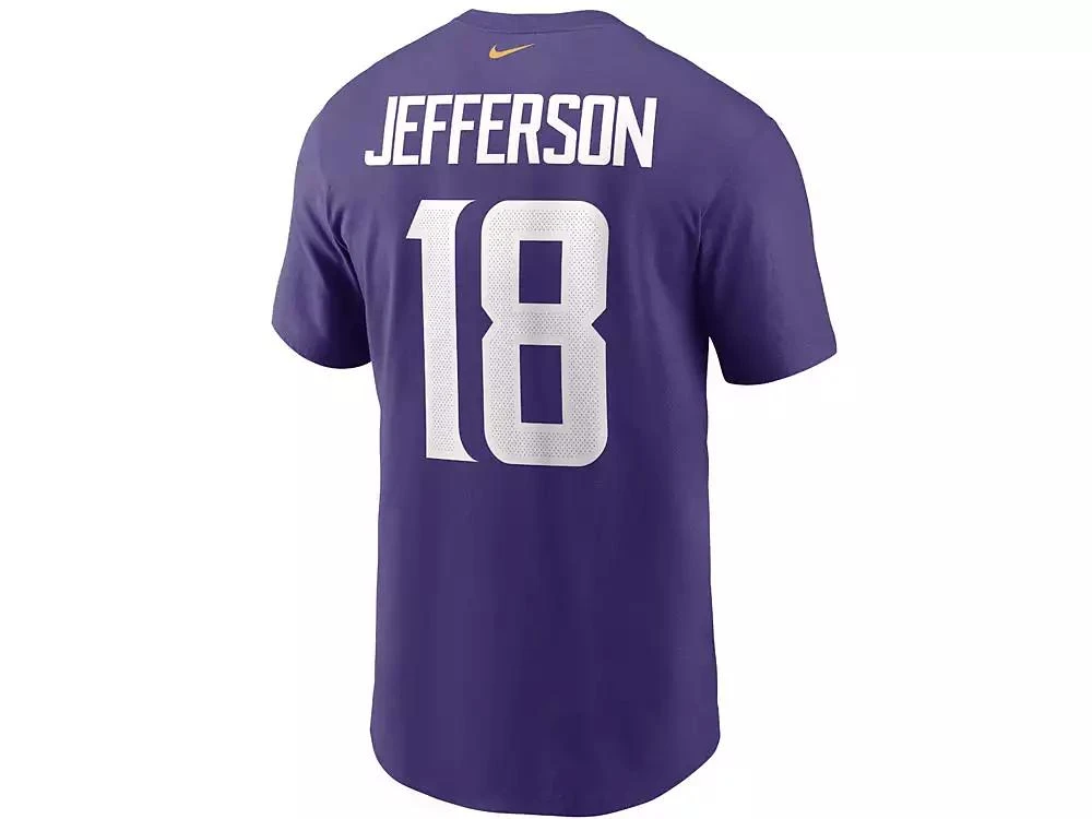NIKE Men's Justin Jefferson Purple Minnesota Vikings Name and Number T-shirt 2