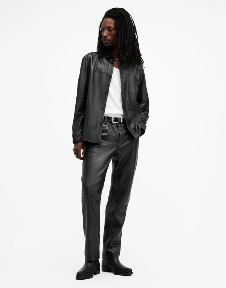 ALL SAINTS AllSaints Lynch leather trousers in black 3