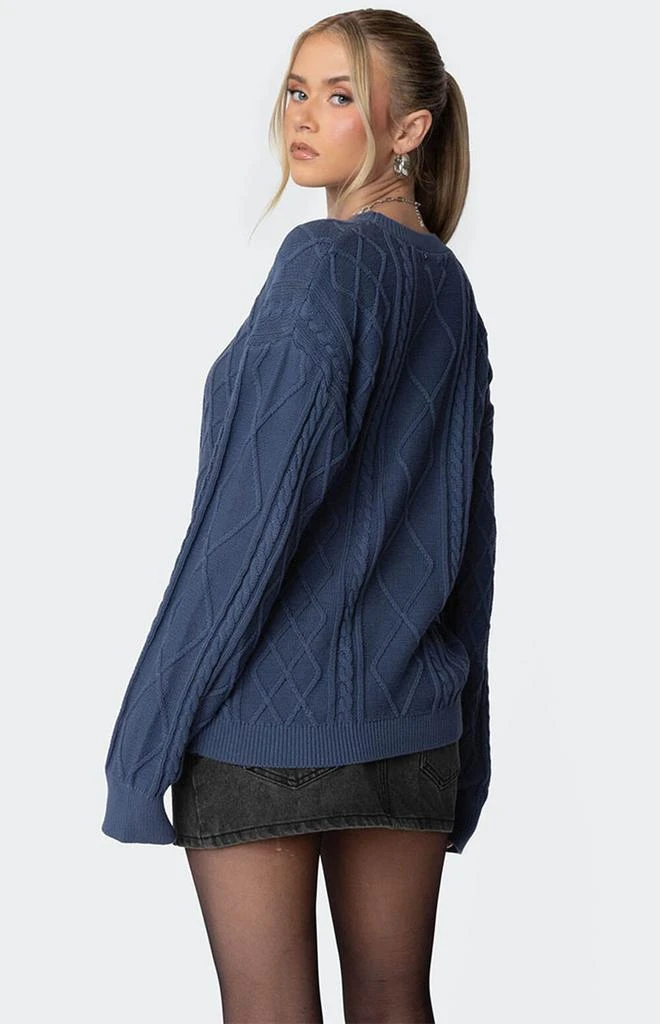Edikted Jessy Cable Knit Oversized Sweater 5