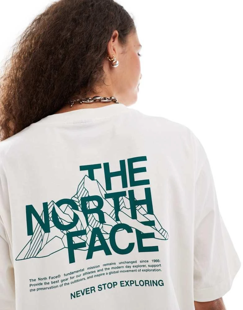 The North Face The North Face Mountain Sketch back print oversized t-shirt in off white 4