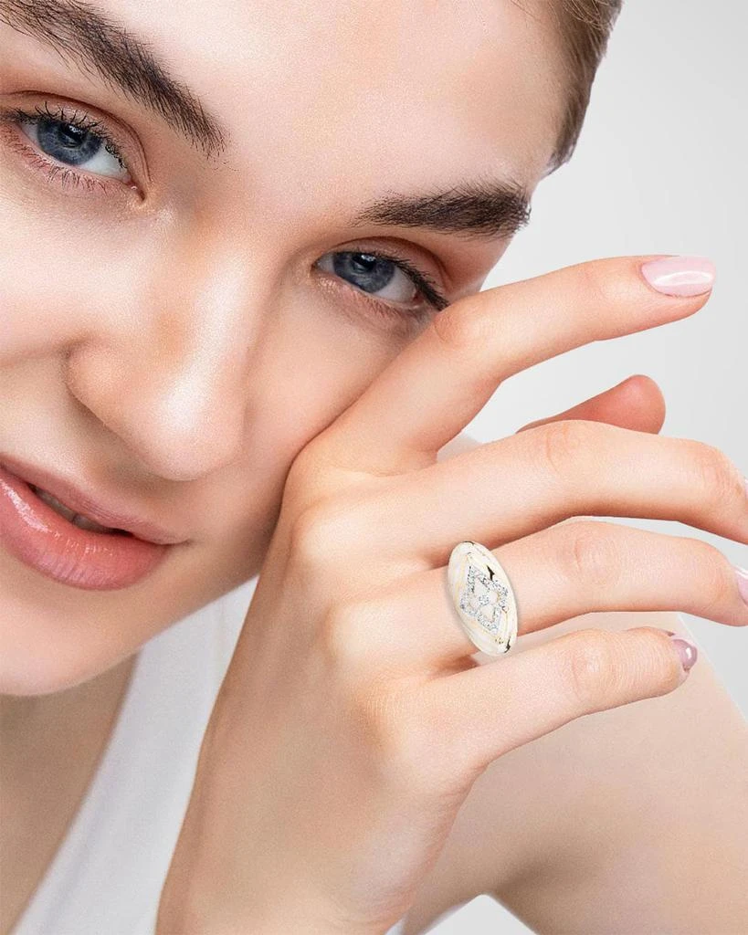 Farah Khan Atelier 18Kt Yellow Gold Atlas White Gstaad Vivacious Ring, Size 6.5 2