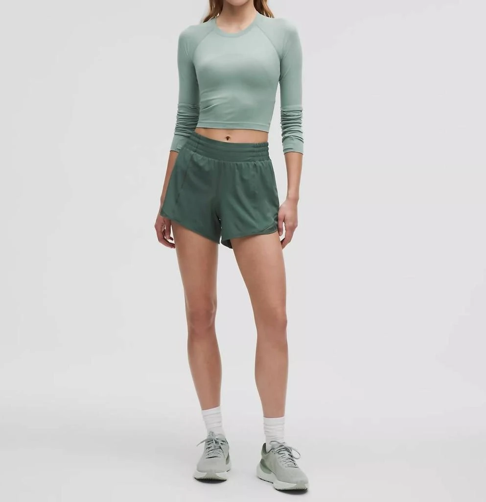 Lululemon Swiftly Tech Cropped Long Sleeve 2.0 Tee In Crater Blue 5