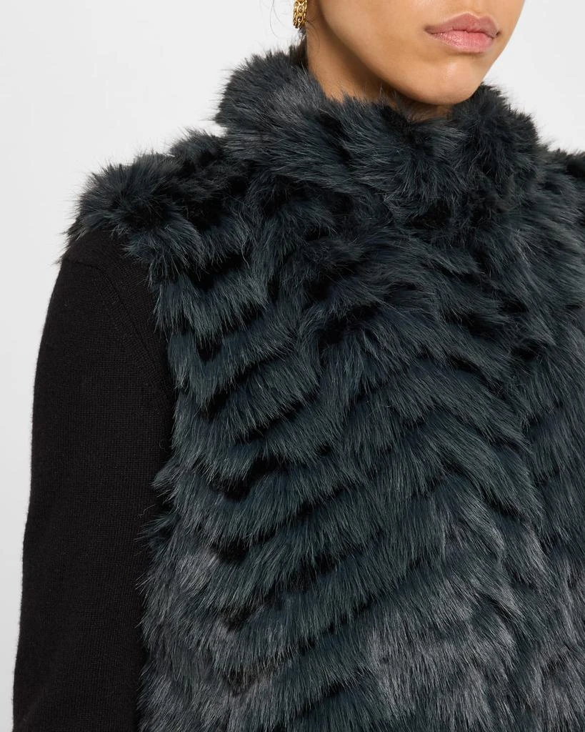 La Fiorentina Plush Faux Fur Striped Vest 5