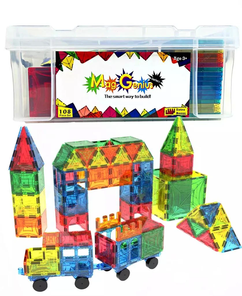 Mag-Genius 108 Piece Magnetic Building Blocks With Two Bonus Pieces 4
