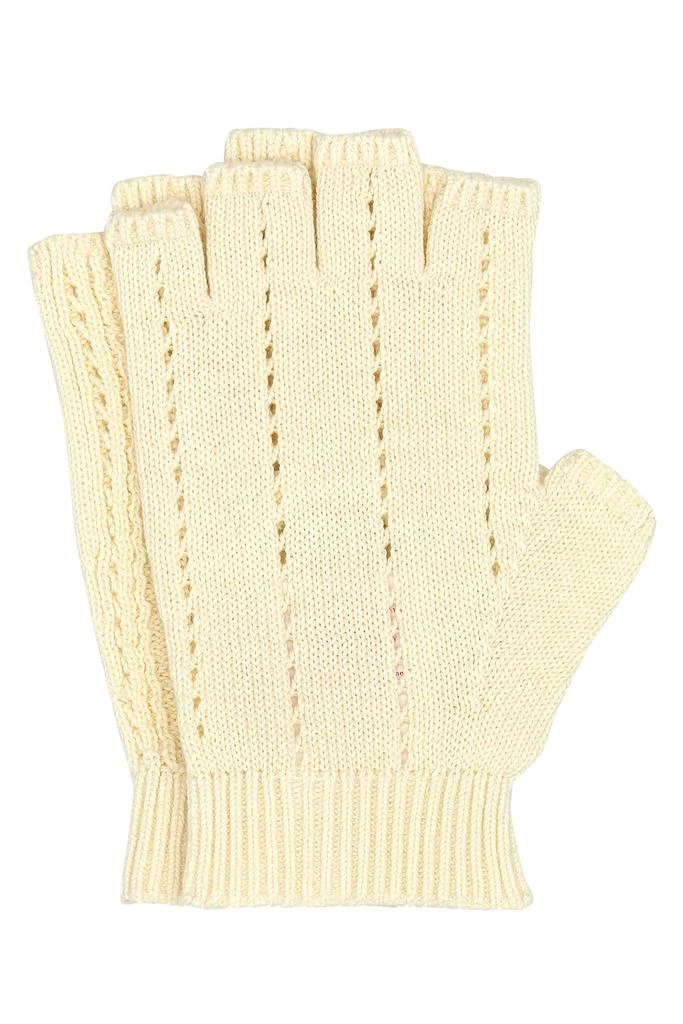 Valentino White cotton blend fingerless gloves 1