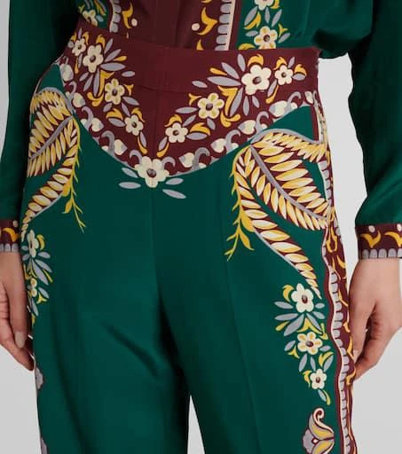 ETRO Printed silk wide-leg pants 4