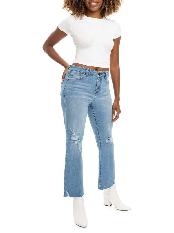 1822 Denim High Rise Cropped Mini Bootcut Jeans 3