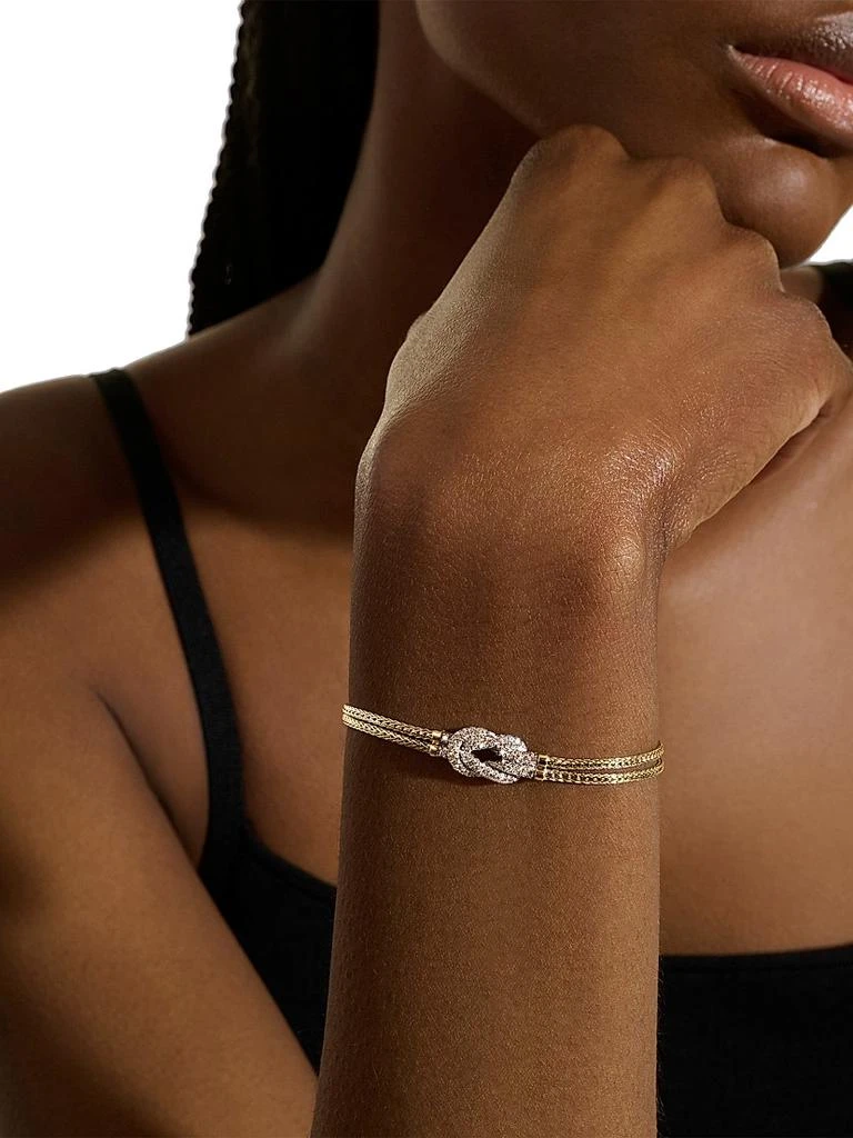 John Hardy Love Knot Two-Tone 14K Gold 
0.30 TCW Diamond Bracelet 2