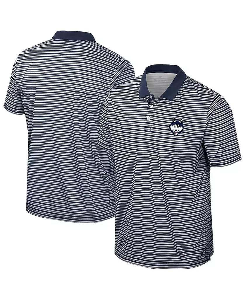 Colosseum Men's Navy UConn Huskies Striped Polo Shirt