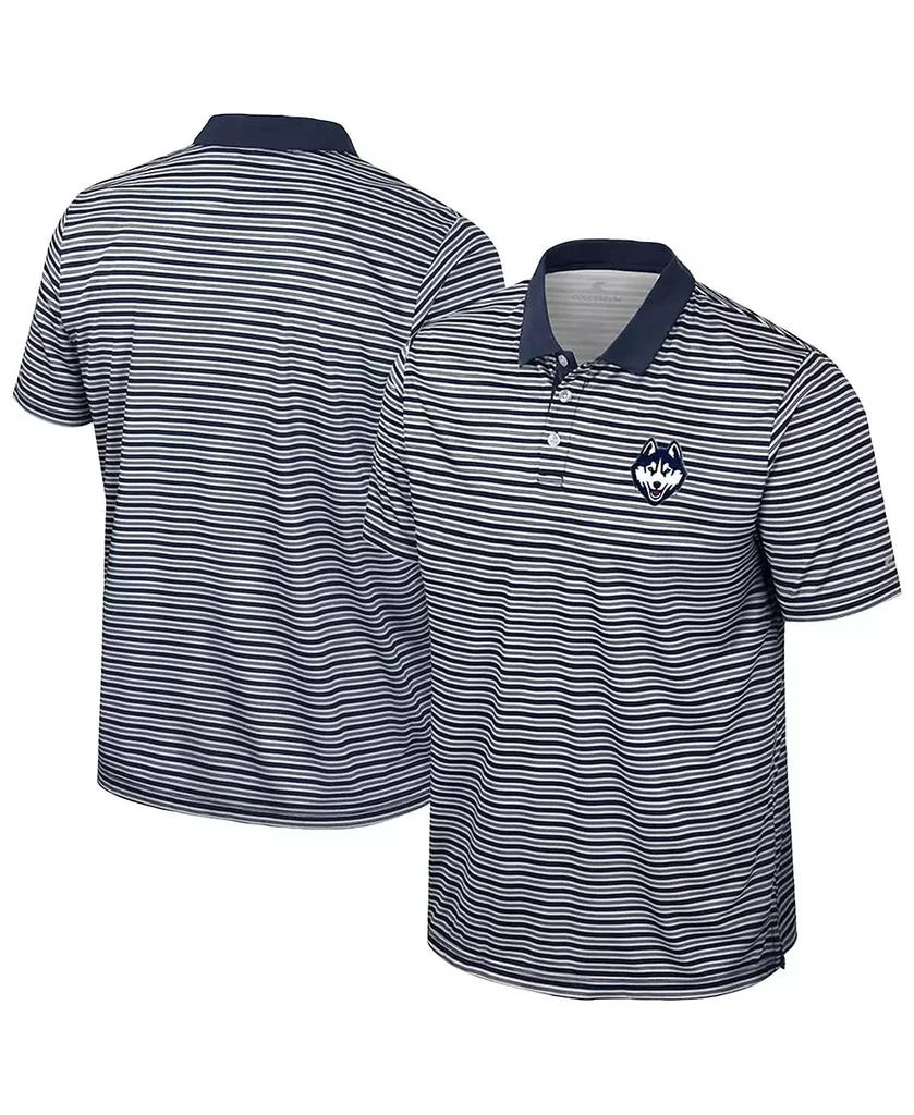Colosseum Men's Navy UConn Huskies Striped Polo Shirt 1