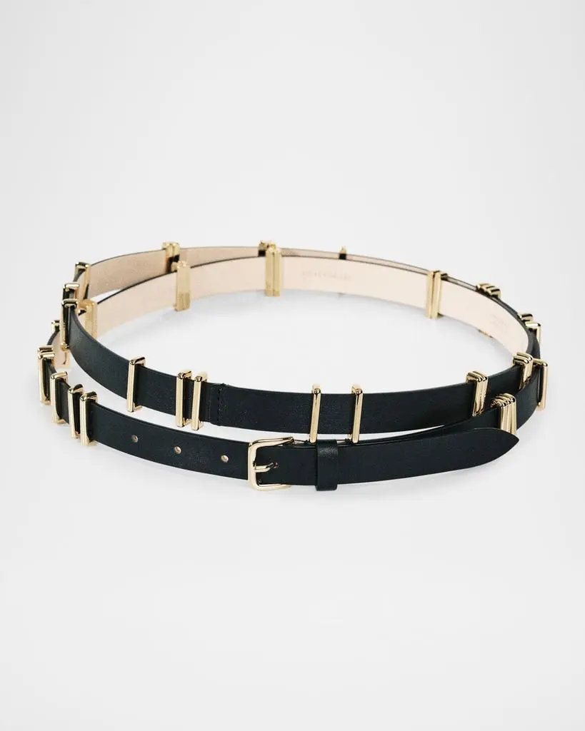 Dehanche Richa 24K Gold & Leather Belt