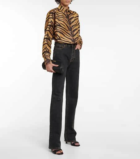 Salvatore Ferragamo Tiger-print silk shirt 2