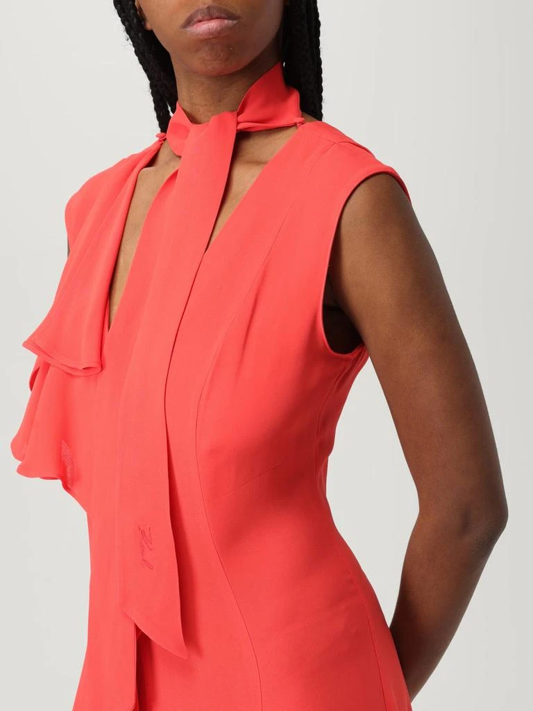 karl lagerfeld paris red dress Women's Collar Rope Belt Dress | Tomato