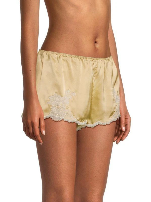 Josie Lolita Standard-Fit Lace-Trim Silk Shorts 3