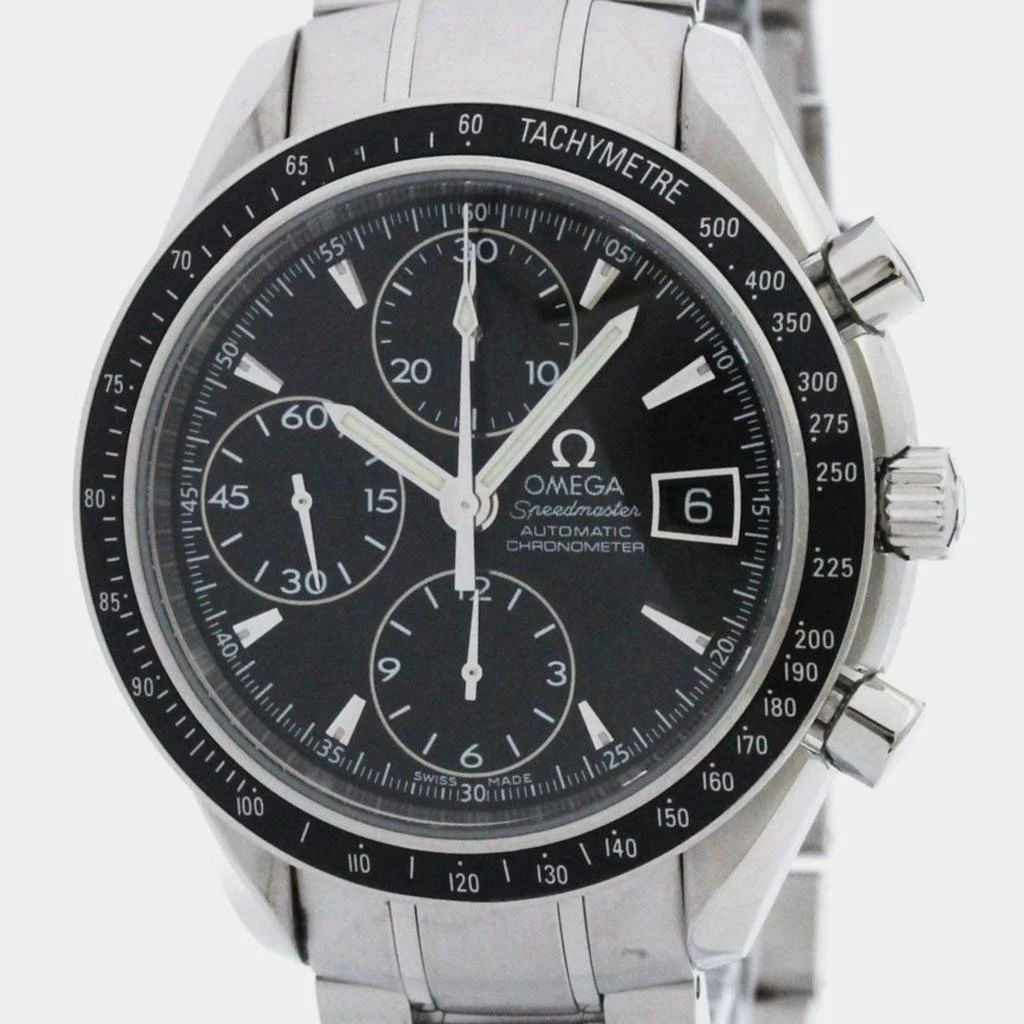 Omega Omega Black Stainless Steel Speedmaster 3210.50 Automatic Men's Wristwatch 39 mm 1
