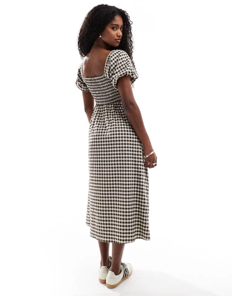 Daisy Street shirred top puff sleeve midi smock dress in brown burgundy check On Sale Now with Up to 11% Off | Discover Exclusive Deals & Savings at BeyondStyle Authentic Daisy Street shirred top puff sleeve midi smock dress in brown burgundy check On Sale Now with Up to 11% Off | Discover Exclusive Deals & Savings at BeyondStyle Authentic