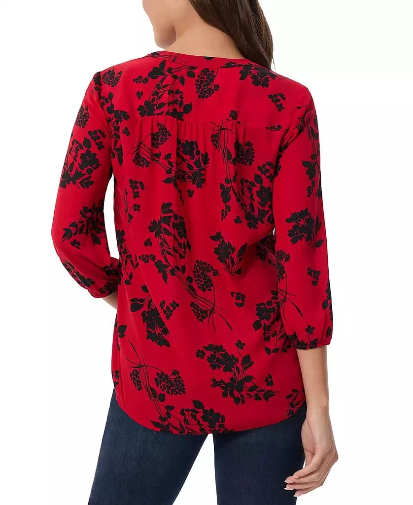 JONES NEW YORK Women's Floral V-Neck 3/4-Sleeve Top 2