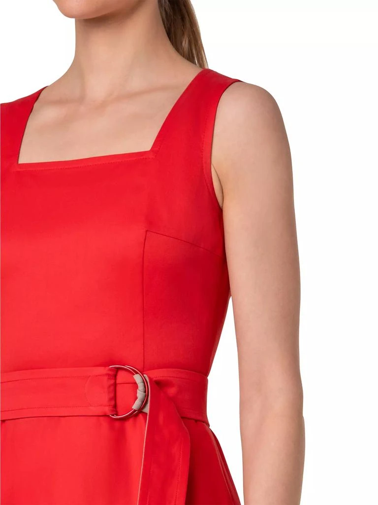 Akris Belted Colorblocked Cotton Poplin Midi-Dress 6