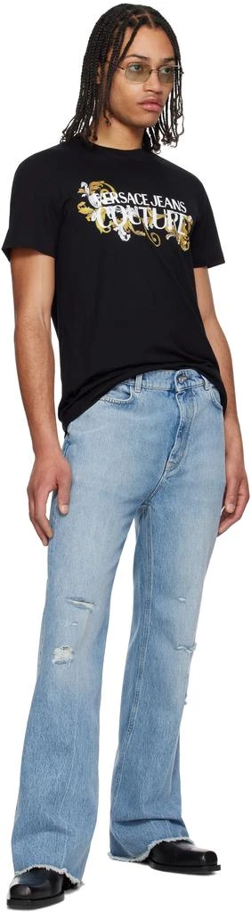 Versace Black Logo Baroque T-shirt 4