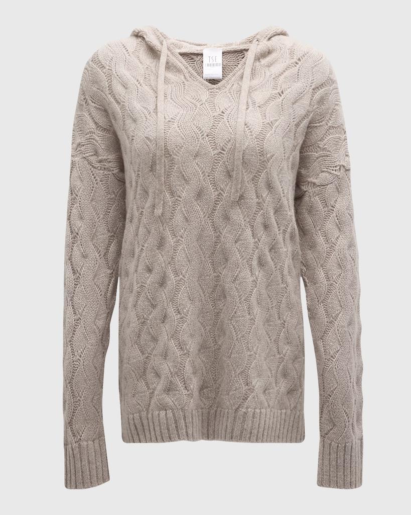 TSE Cashmere Cashmere Cable-Knit Hoodie